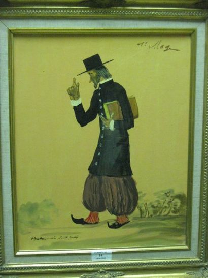 BERTHOMME -SAINT-ANDRE Louis, 1905-1977, le 1er mage, huile sur carton marouflé sur...