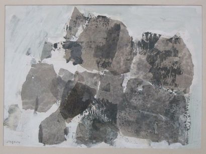 SHANNON-DELAHAYE Anna (née en 1916), Composition brune, technique mixte sur papier...