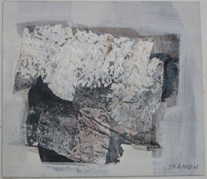 SHANNON-DELAHAYE Anna (née en 1916), Composition 1968, technique mixte et collage...