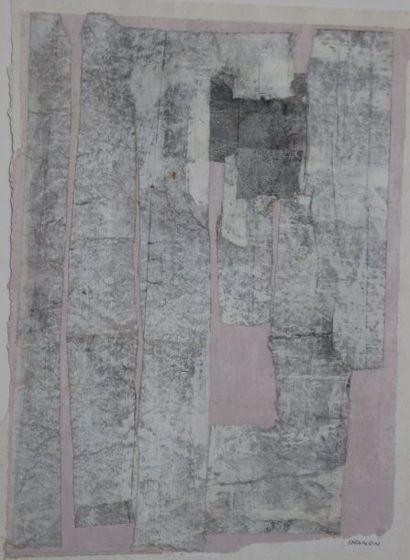 SHANNON-DELAHAYE Anna (née en 1916), Composition 1972, technique mixte et collage...