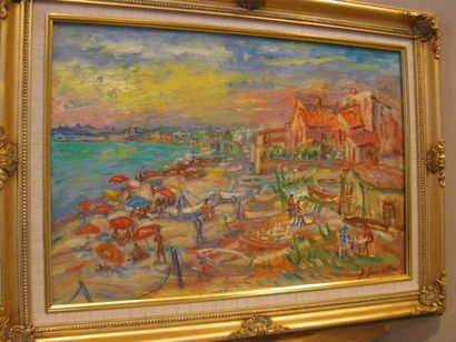 SOURDILLON Berthe, 1895-1976, La côte d'Azur , huile sur toile , cachet de la signature...