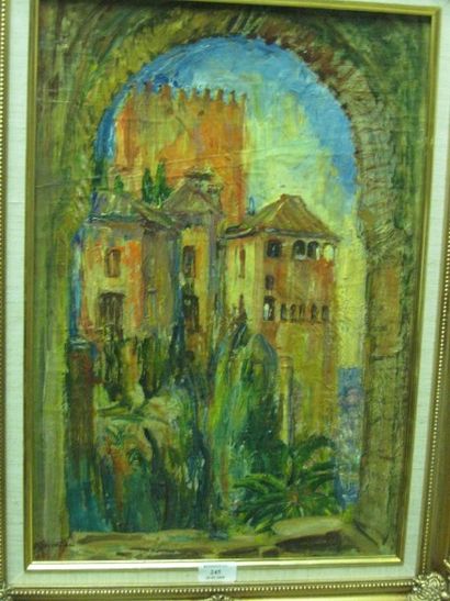 SOURDILLON Berthe, 1895-1976, La vieille ville circa 1935 , huile sur toile , signée...