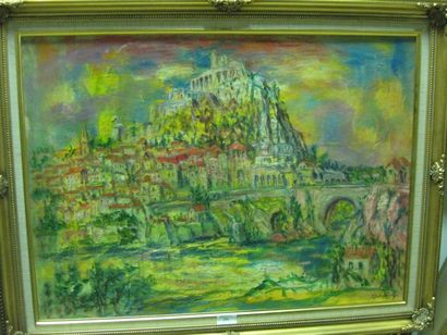 SOURDILLON Berthe, 1895-1976, Sisteron , huile sur toile, signée en bas à droite...