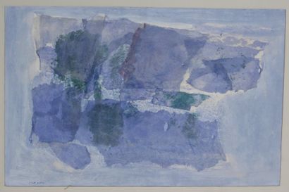SHANNON-DELAHAYE Anna (née en 1916), Composition mauve 1960, technique mixte et collage...