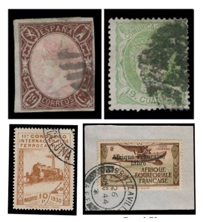 null ESPAGNE collection des origines à 1954, présentée dans un album, timbres et...