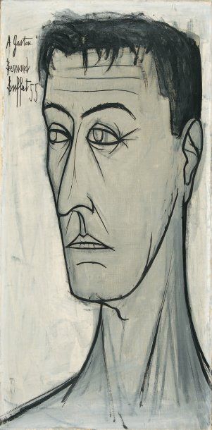 Bernard BUFFET Autoportrait, 1955 Huile sur toile (légère trace d'enfoncement), signée...