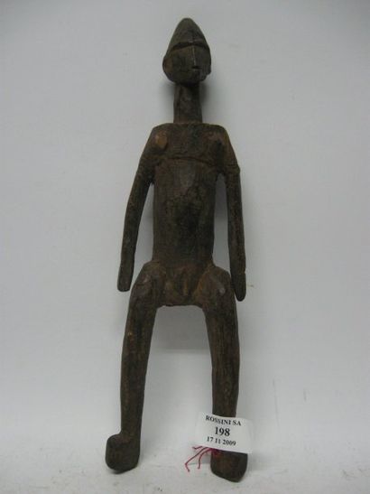 null Statuette LOBI (Burkina Faso) Statue féminine, jambes écartées, patine brune...