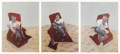 Francis BACON Portrait triple, 1970 Impression offset (traces de plis verticaux),...