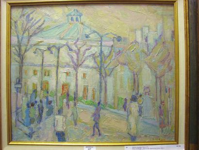 VERON Véronique, Née en 1927, Théatre de Marigny , huile sur toile, signée en bas...