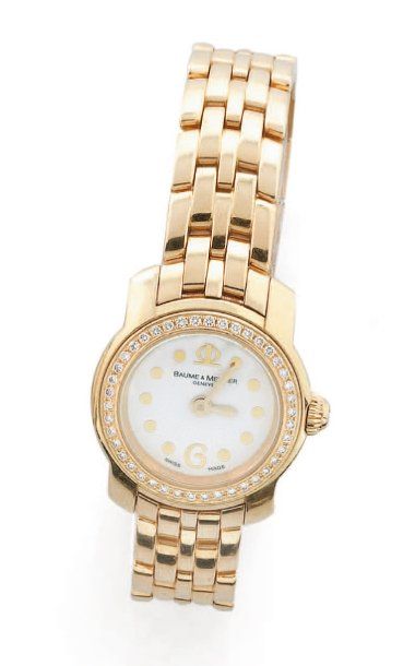 BAUME & MERCIER Charmante montre-bracelet de dame en or jaune 18 K (750 / 1000e)...