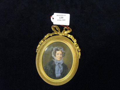 François Meuret (1800-1887) Portrait présumé de Madame Adélaïde Miniature ovale sur...