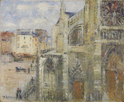 Gustave LOISEAU L'église Saint Jacques, Dieppe 1927 Huile sur toile, signée en bas...