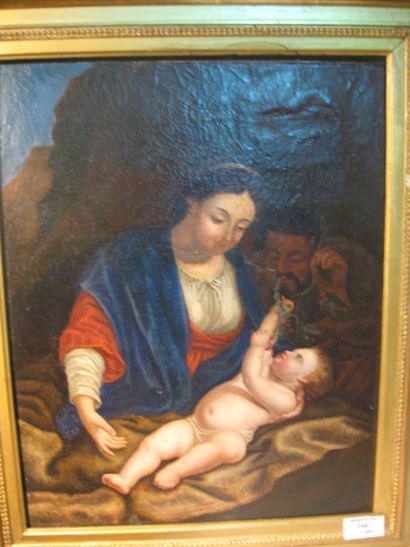 ECOLE FRANCAISE (première Moitié du XIXe siècle) La sainte famille Huile sur toile....