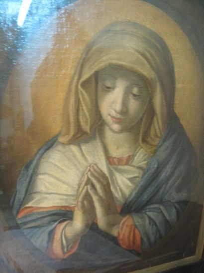 Ecole ITALIENNE du XVIIe siècle suiveur de SASSOFERATTO La Vierge aux mains jointes...
