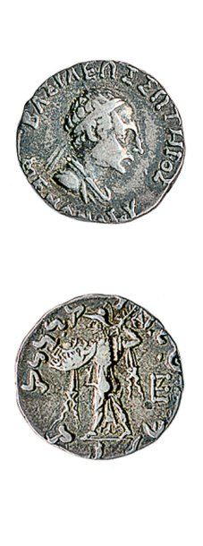GRECE, Bactriane, Ménandre (160 -140). Drachme au buste diadémé du roi. R / Athéna...