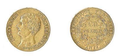 IDEM. 20 francs, an 12 Paris. G 1020. TTB