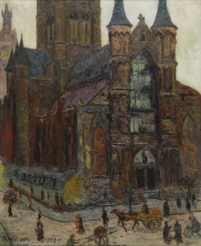 WILDER André, 1871-1965 L'église Saint-Nicolas, 1909 huile sur toile signée et datée...
