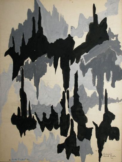 BURTIN Marcel, 1902-1979 Chamonix, 1964 technique mixte sur papier marouflé sur panneau...