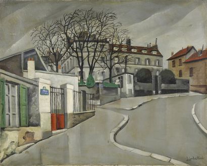 CORBELLINI Luigi, 1901-1968 Montmartre huile sur toile signée en bas à droite 65...