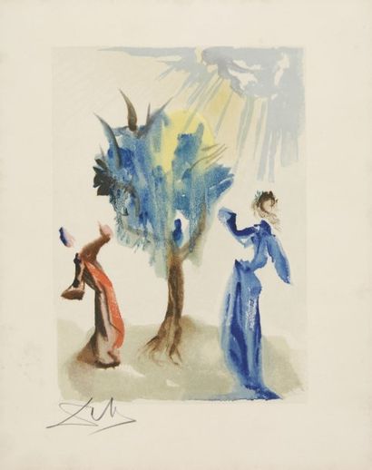 DALI Salvador, 1904-1989 La Divine Comédie de Dante bois gravé en couleurs signé...