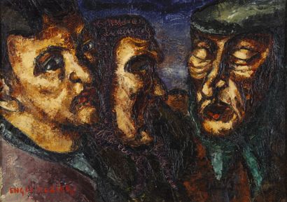 ENGEL-PAK Ernest, 1885-1965 Trois têtes huile sur toile signée en bas à gauche de...