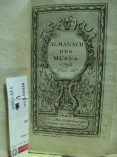 ALMANACH DES MUSES 1793 Paris, Delalain (s.d.)....