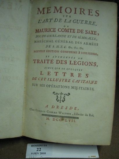 SAXE (Maurice Comte de)