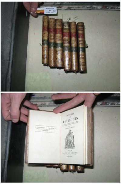 DUCIS Jean-François -Oeuvres. Paris, Nepveu, 1818, 6 vol.Petits In-12, reliures de...