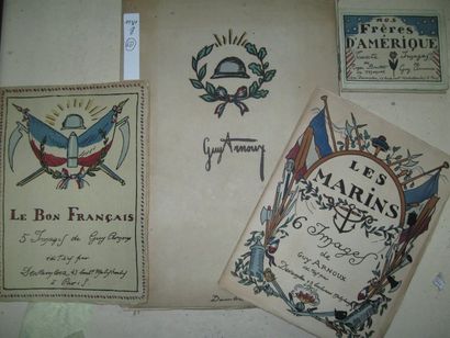 ARNOUX (Guy) Ensemble de 6 charmants ouvrages, brochés. Chez Devambez, 1918. 3 carnets...