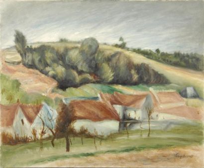 VERGÉ-SARRAT Henri, 1880-1966 Paysage à Chandry, 1966 huile sur toile signée en bas...