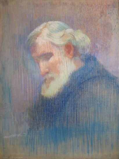 DE CLERCK Jan, 1881-1962 Portrait présumé d'Yvan Tourgueniev pastel sur toile signée...
