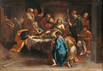 MARATTA Carlo (Ecole de) (Camerano 1625-Rome 1713) La mort de la Vierge Huile sur...