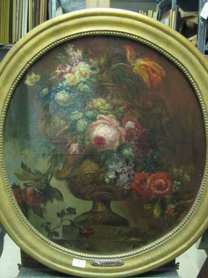 ECOLE HOLLANDAISE (dernier tiers du XIXe siecle) Vase de fleurs Huile sur toile de...