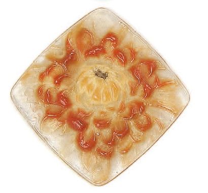 Gabriel ARGY-ROUSSEAU (1885 -1953) Chrysanthème Pendentif Carre en pate de verre:...