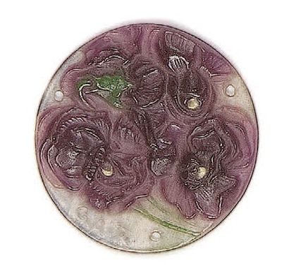 Gabriel ARGY-ROUSSEAU (1885 -1953) Violettes de Parme Pendentif en pate de verre,...
