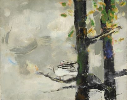 Paul GUIRAMAND Oiseaux sur la branche Peinture sur toile, signée en bas à droite,...