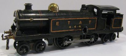 HORNBY Loco-tender mécanique « ETAT » 4.4.4. noir à filet rouge, L=27cm (petites...