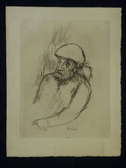 Pierre BONNARD Portrait de Renoir, vers 1916 Eau-forte, belle épreuve sur vergé d'Arches,...