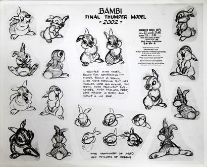null Bambi Studio Walt Disney, 1942. Reproduction photographique d'un model sheet...
