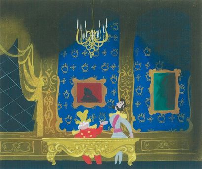 null Cendrillon (Cinderella) Studio Walt Disney, 1950. Etude préliminaire du roi...