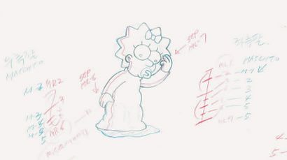 null LES SIMPSON de Matt Groening. 20 th Century FOX. Dessin original d'animation...