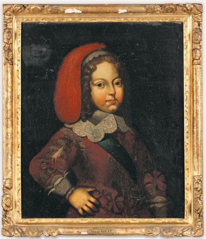 Ecole FRANCAISE du XVIIe siècle Suiveur de Claude DERUET Portrait de Louis XIV enfant...