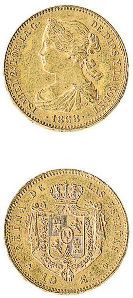 IDEM. 10 Escudos, 1868. TTB