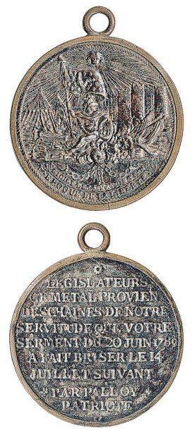 REVOLUTION. Médaille de Palloy en fer de la Bastille, commémorant la prise de la...