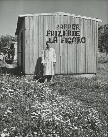Barber Frizerie La Figaro, Israël, 1953 Tirage...