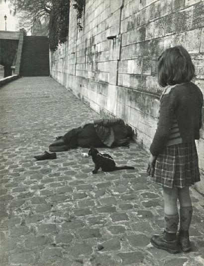 null Bord de Seine, Paris, ca. 1950 Tirage argentique d'époque, tampon " PHOTO IZIS...