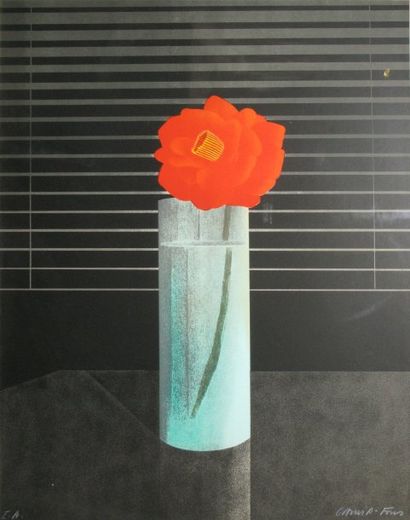 GARCIA-FONS Pierre, né en 1928 La fleur rouge, lithographie en couleurs E.A., signée...