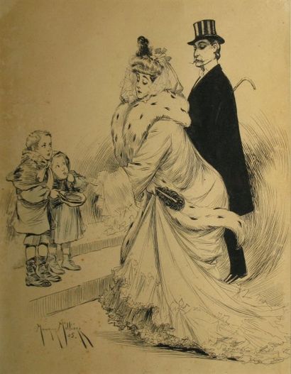 MILLIÈRE Maurice, 1871-1946 L'aum"ne aux petits enfants, 1905, plume, encre noire...