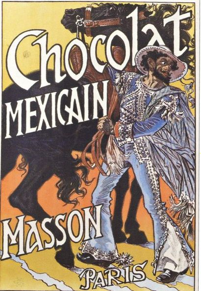 Eugene GRASSET CHOCOLAT MEXICAIN MASSON, 1892 Entoilée, très bon état, 82 x 122 ...