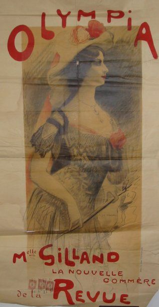 Ch.WATELET OLYMPIA Melle SILLAND, 1897 Non entoilée, état moyen, 60 x 110 cm.